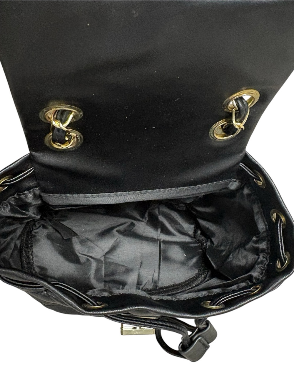 Badgley Mischka Black Quilted Micro Mini Backpack Purse Adjustable Straps - Picture 9 of 9